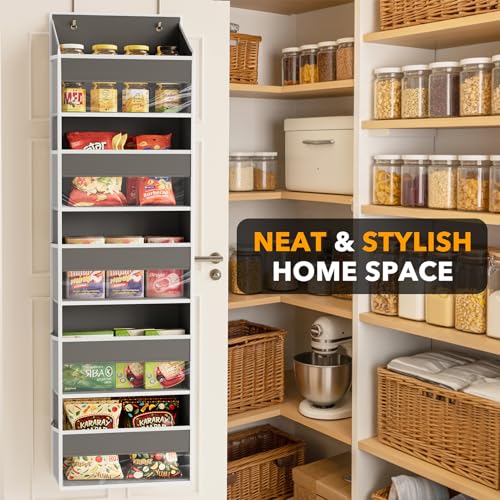 2 Pack Over The Door Organizer with 5 Large Pockets and 10 Mesh Side Pockets