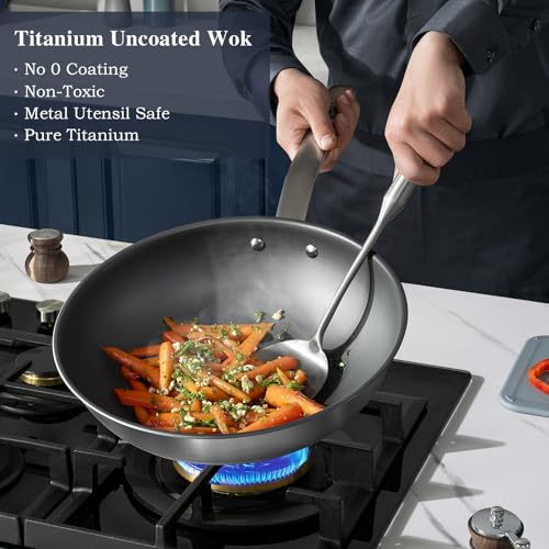 13 in Titanium Wok with Lid