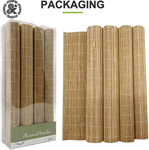 Set of 8 Pcs Bamboo Placemats Sushi Rolling Mat Japanese Style Natural Anti (8 Count)