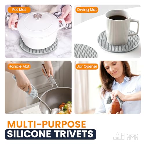 Silicone Trivet Mats 4 Heat Resistant Pot Holders Multipurpose Non