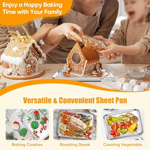 13x9 Inches Stainless Steel Quarter Sheet Pan Set of 3 (3 Count)
