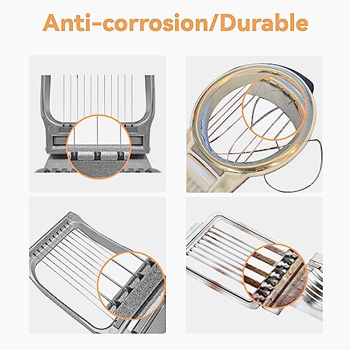 Egg Slicer for Hard Boiled Eggs Heavy Duty Egg Cutter Stainless Steel Wire