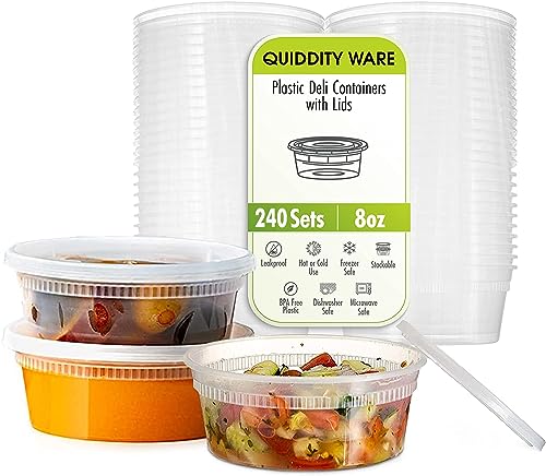 Deli Containers with Lids Leakproof (240 Count)