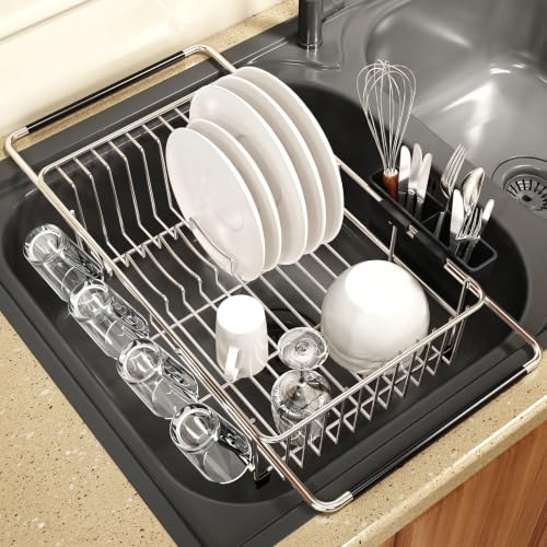 Expandable Dish Drying Rack Over Sink with Anti