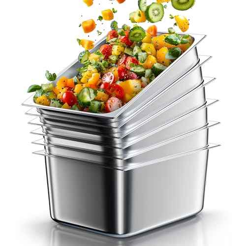 Stainless Steel Steam Table Hotel Pans Set 1 (6 Count)