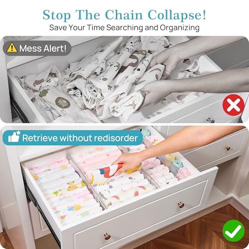 4" Regular Upgrade Drawer Dividers for Clothes (8 Count)