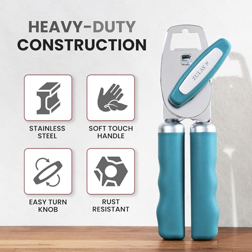 Heavy Duty Stainless Steel Can Opener Manual with Bottle Opener