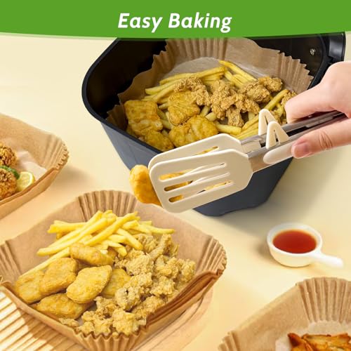 360 Pcs 6.5” Square Air Fryer Paper Liners Disposable Unbleached Heavy Duty (360 Count)