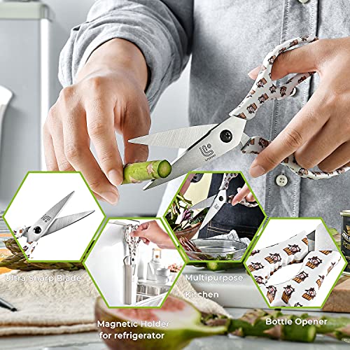 Kitchen Scissors Heavy Duty Kitchen Shears with Magnetic Holder Made with Japanese Steel 4034