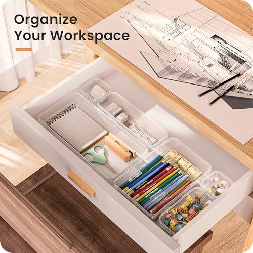 Military Grade Drawer Organizer for Vanity Bathroom Makeup Desk (28 Count)