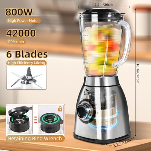 800 Watt Hight Speed Countertop Blender for Smoothies and Shakes