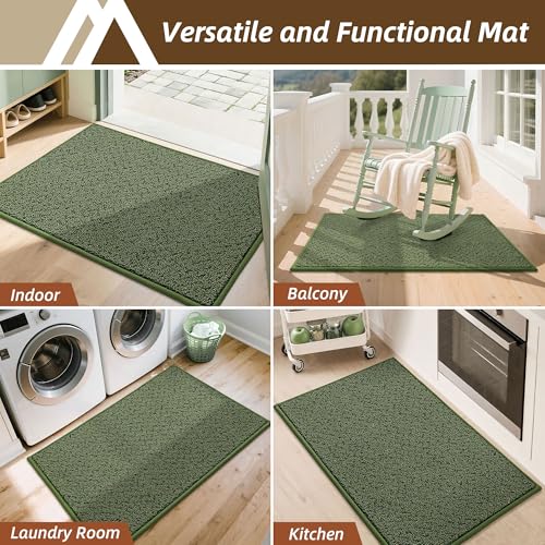 Dirt Trapper Door Mat 36"x60" Non Slip Washable Green