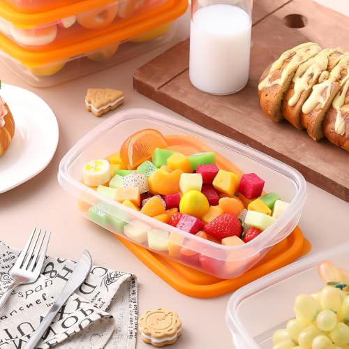 18 Pcs 33 oz Plastic Food Storage Containers with Lids (18 Count)