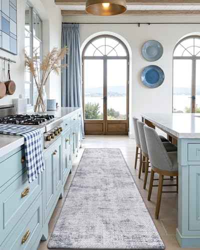 Kitchen Floor Mats Cushioned Anti Fatigue Runner Rug 23x59 Blue