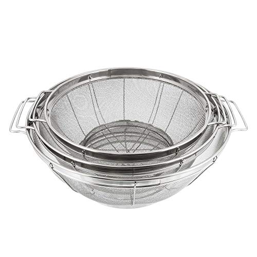 Set of 3 Stainless Steel Colander Strainers Net Baskets 5 (3 Count)