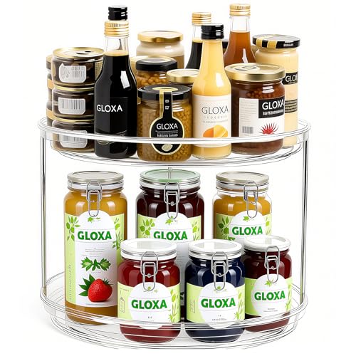 2 Tier Lazy Susan Turntable Organizer for Cabinet