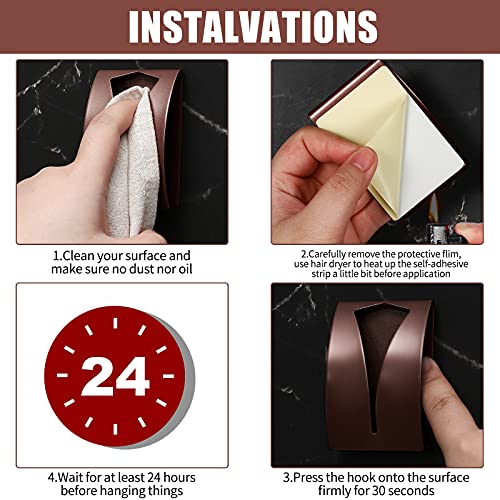 4 Pcs Self Adhesive Kitchen Towel Hook Holder