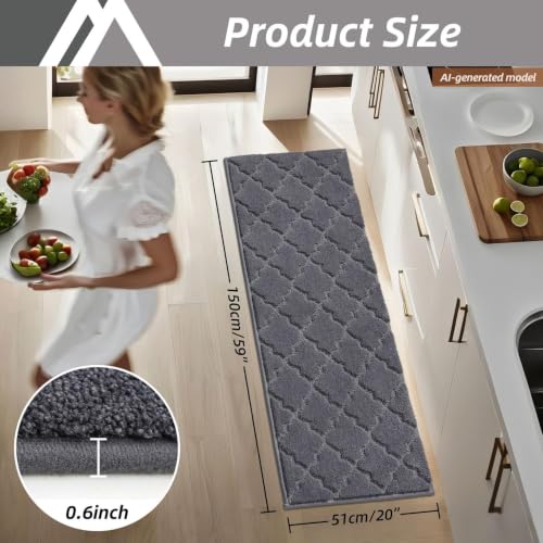 Soft Kitchen Floor Mats and Rugs Non Slip 20"x59"