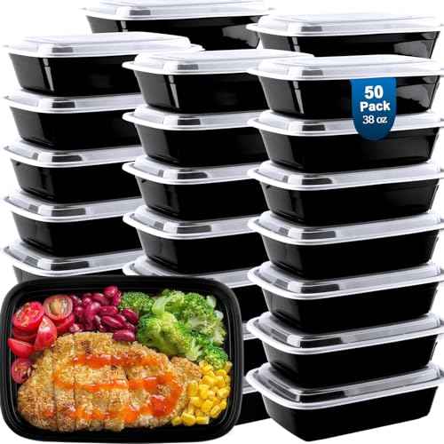 50 Pack Meal Prep Containers 38 oz (50 Count)