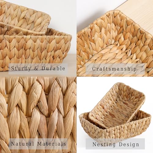 Small Wicker Baskets for Organizing 2 Pack (2 Count)