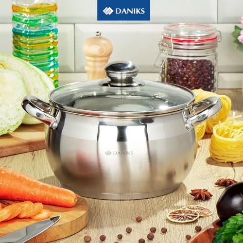 Classic 4 Quart Stainless Steel Stock Pot with Glass Lid