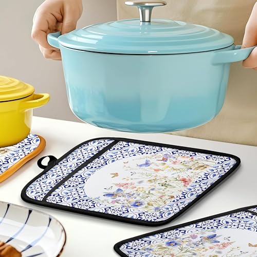 Colorful Wildflowers Floral Oven Mitts Set