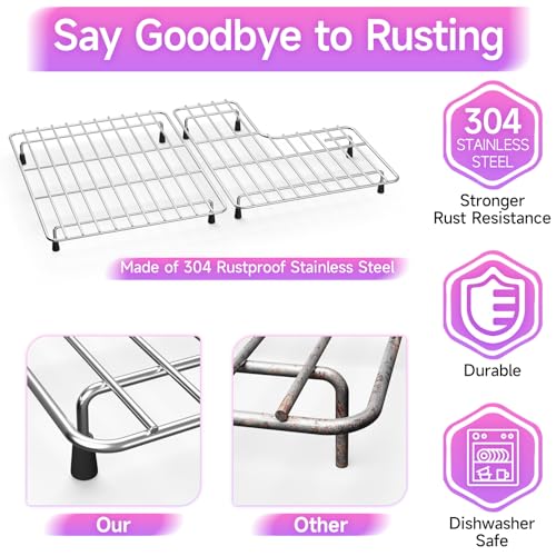 23.2'' x 11.6'' Stainless Steel Sink Protectors with Rubber Feet