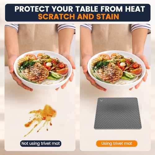 Silicone Trivet Mats 4 Heat Resistant Pot Holders Multipurpose Non