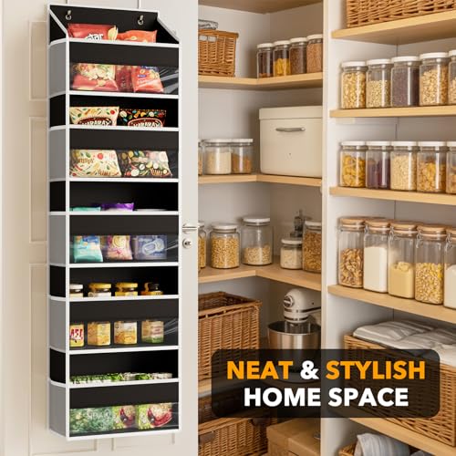 1 Pack Over The Door Organizer with 5 Large Pockets and 10 Mesh Side Pockets