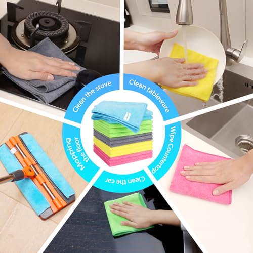 15Pcs Microfiber Cleaning Cloths (15 Count)