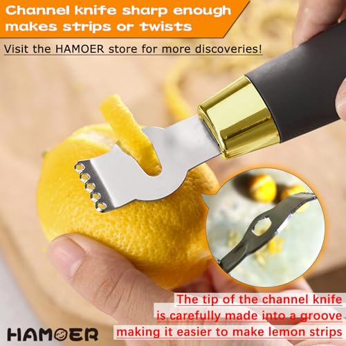 Channel Knife and Zester for Cocktails 2Tools set with a storage box