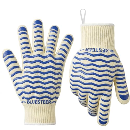 Oven Gloves 932°F Heat Resistant Oven Mitts with Fingers (9.6 Ounce)