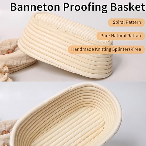 Banneton Bread Proofing Basket 2 Pack 10 In Oval Sourdough Proofing Basket (2 Count)