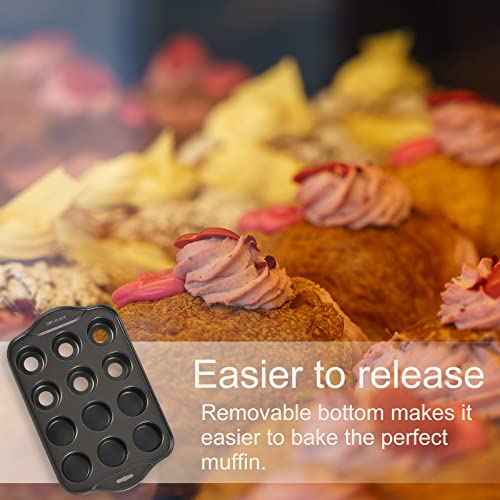 2 Pack Mini Muffin Pan with Removable Bottom (2 Count)