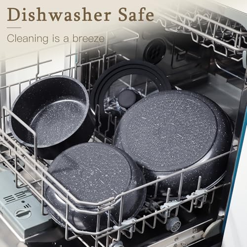 Pots and Pans Set Detachable Handle Cookware Sets Kitchen Cooking Set