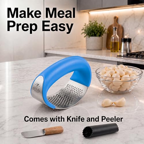 Stainless Steel Garlic Press Rocker Set