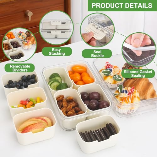 4 Compartment Snackle Box Container with Lid