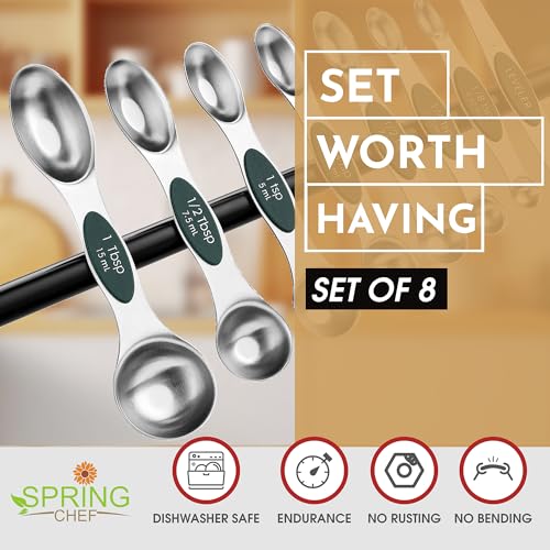Stainless Steel Magnetic Measuring Spoons Set of 8 (8 Count)