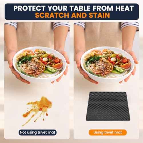 Silicone Trivet Mats 4 Heat Resistant Pot Holders Multipurpose Non