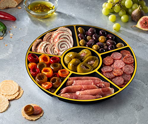 6 Sectional Round Plastic Serving Tray (2 Count)