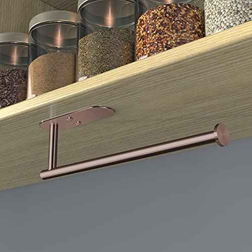 Adhesive Paper Towel Holder Under Cabinet Wall Mount for Kitchen Paper Towel (2 Count)