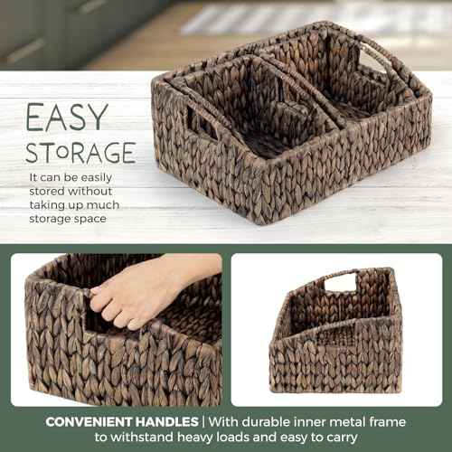 Set of 3 Handwoven Storage Baskets (3 Count)