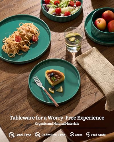 Stoneware Dinnerware Set with Pasta Bowls (24 Count)