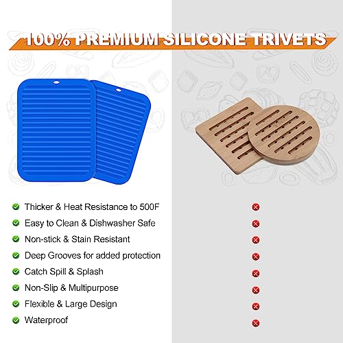 4 Pack Square Silicone Trivets (4 Count)