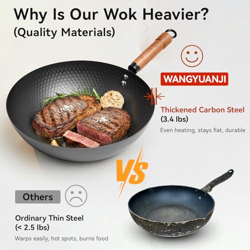 Carbon Steel Wok Pan with Lid