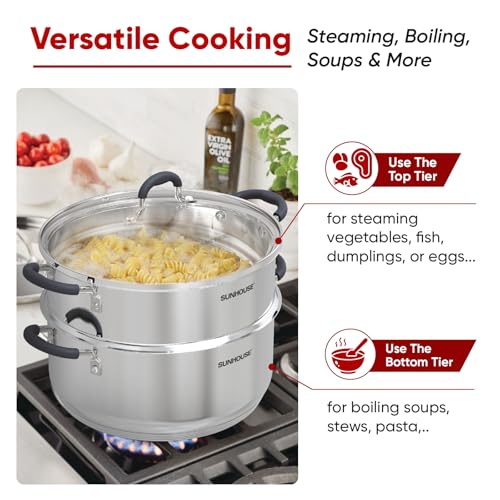 2 Tier Stainless Steel Steamer Pots
