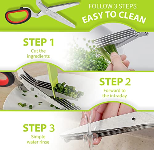 Herb Scissors with 5 Blades & Cleaning Kit