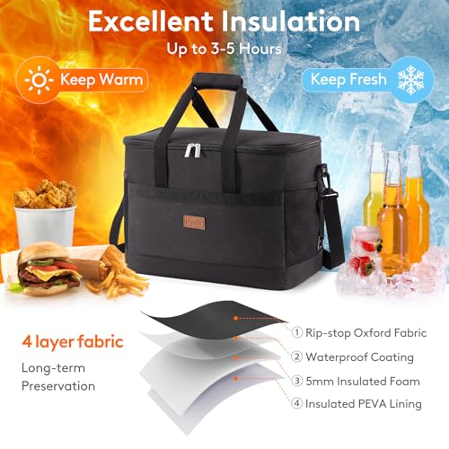 Cooler Bag 50 Cans Collapsible and Insulated Large Lunch Bag Leakproof Soft Cooler Portable for Camping (50 Count)