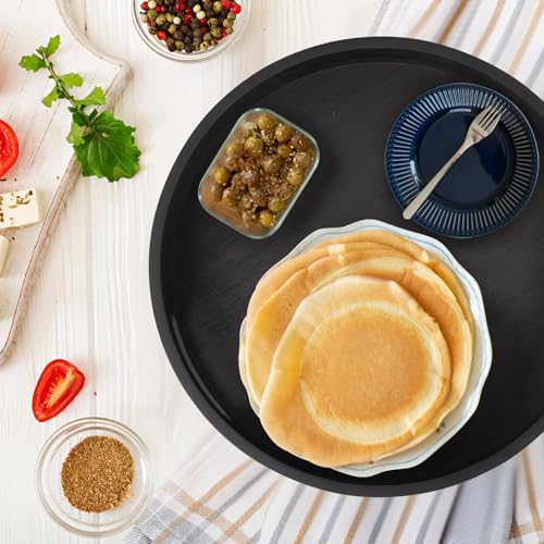 10in Black Bamboo Lazy Susan Turntable Organizer for Pantry