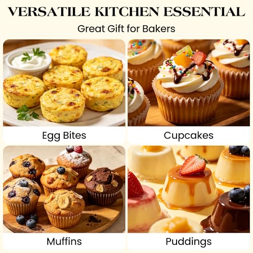 12 Cups Silicone Muffin Pans for baking with Metal Frame